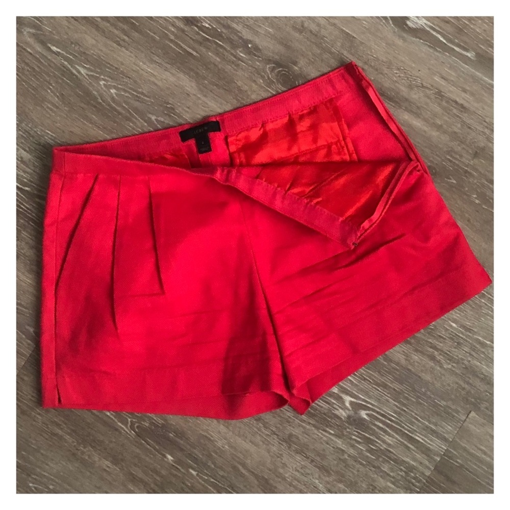 J. Crew Cotton Pique Side Zip Pleated Shorts - Picture 2 of 6